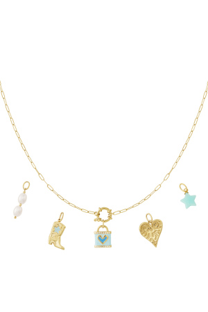Collier Diy En Forme De Cœur Bleu h5 