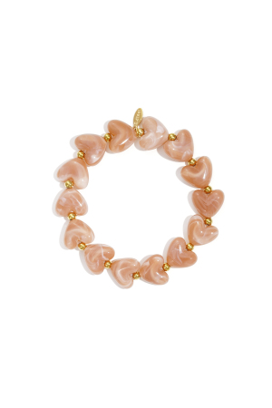 Bracelet Élastique En Perles En Forme De Cœur h5 
