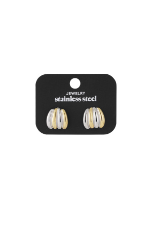 Boucles D'Oreilles Fusion Argent Doré h5 Image4