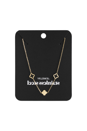 Collier Trèfles Couleur Or Acier Inoxydable h5 Image4