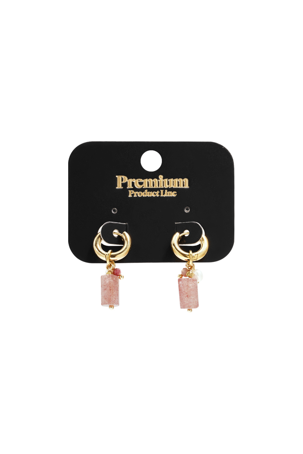 Petites Boucles D'Oreilles Créoles Avec Pendentifs En Perles, En Pierres Et En Pierres h5Image3