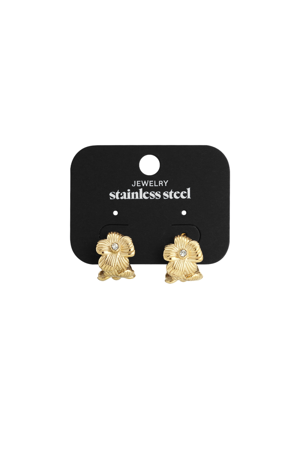 Boucles D'Oreilles Créoles En Acier Inoxydable, Style Décontracté Et Simple, Série Fleur, Bijoux Pour Femmes Image4