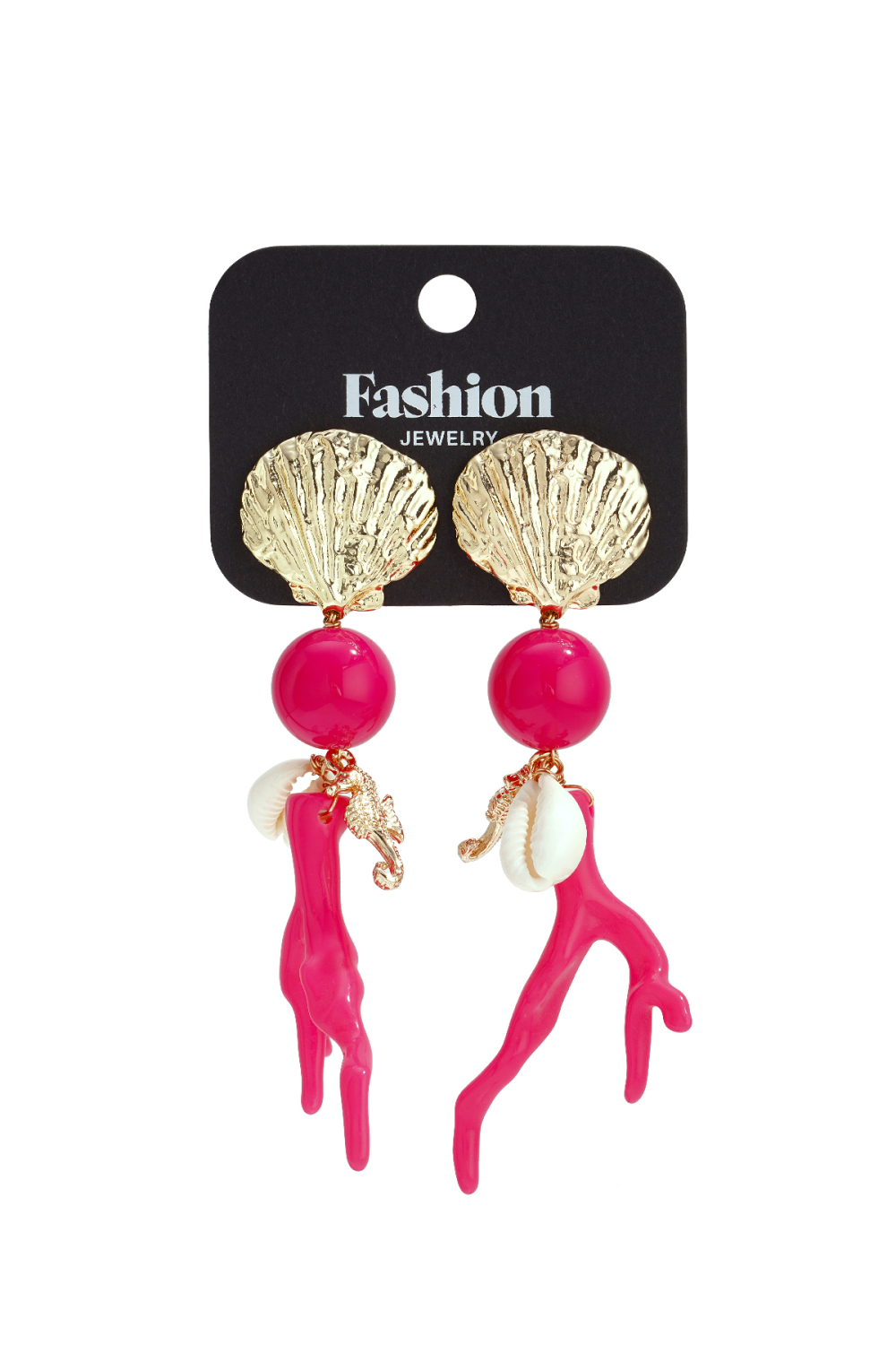 Boucles D'Oreilles Avec Pendentifs En Corail Et Motifs Marins h5Image6