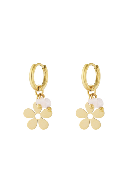 Boucles d'oreilles pendantes en acier inoxydable, motif floral, style décontracté et quotidien