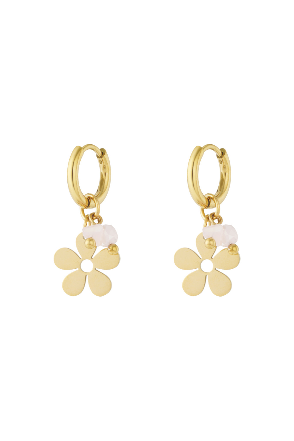 Boucles D'Oreilles Pendantes En Acier Inoxydable, Motif Floral, Style Décontracté Et Quotidien