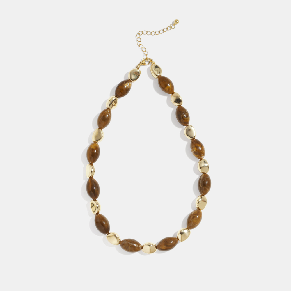 Collier De Perles En Résine De Forme Irrégulière Rétro 1 Pièce