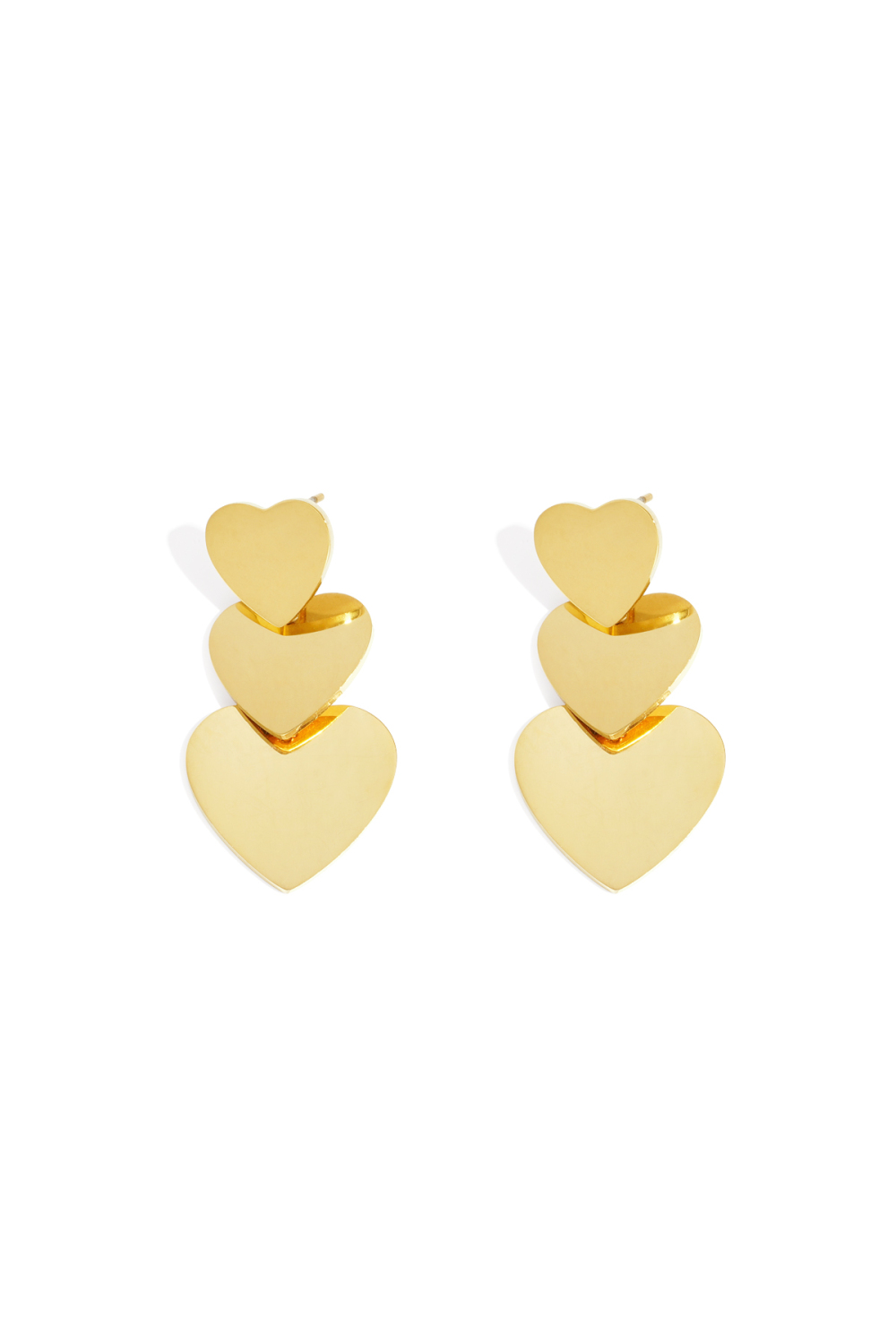 Boucles D'Oreilles Pendantes En Acier Inoxydable En Forme De Cœur, Collection Décontractée Et Simple Pour Femmes