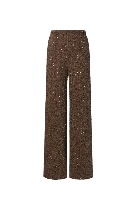 Tissu Polyester Fibre Pantalons Droits Femme Élégant Paillettes 2