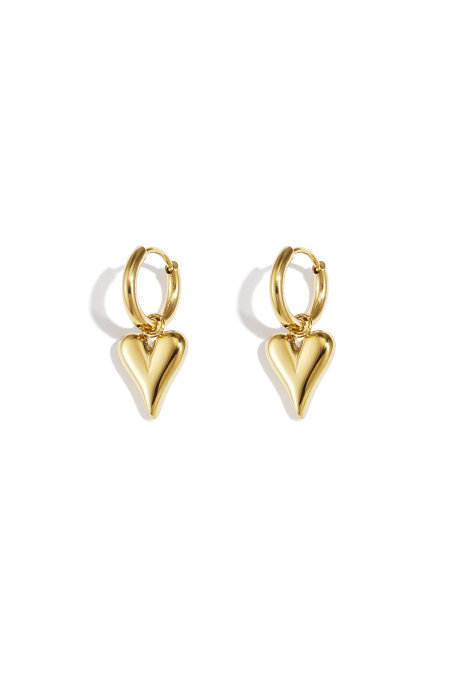 boucles d'oreilles en forme de coeur en acier inoxydable