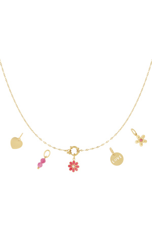 Collier Diy À Fleurs Rouges h5 