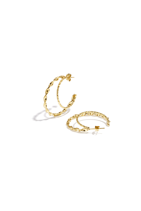 Boucles d'oreilles doubles créoles à effet torsadé