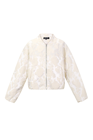 Tissu Polyester Fibre Veste Bomber Femme Casual Imprimé Floral h5 Image8
