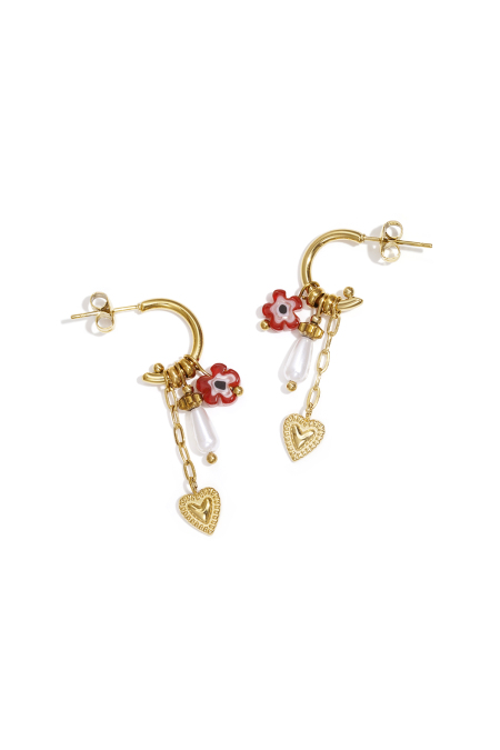 Boucles d'oreilles pendantes en acier inoxydable, style cœur, style décontracté, simple et quotidien, bijoux pour femmes