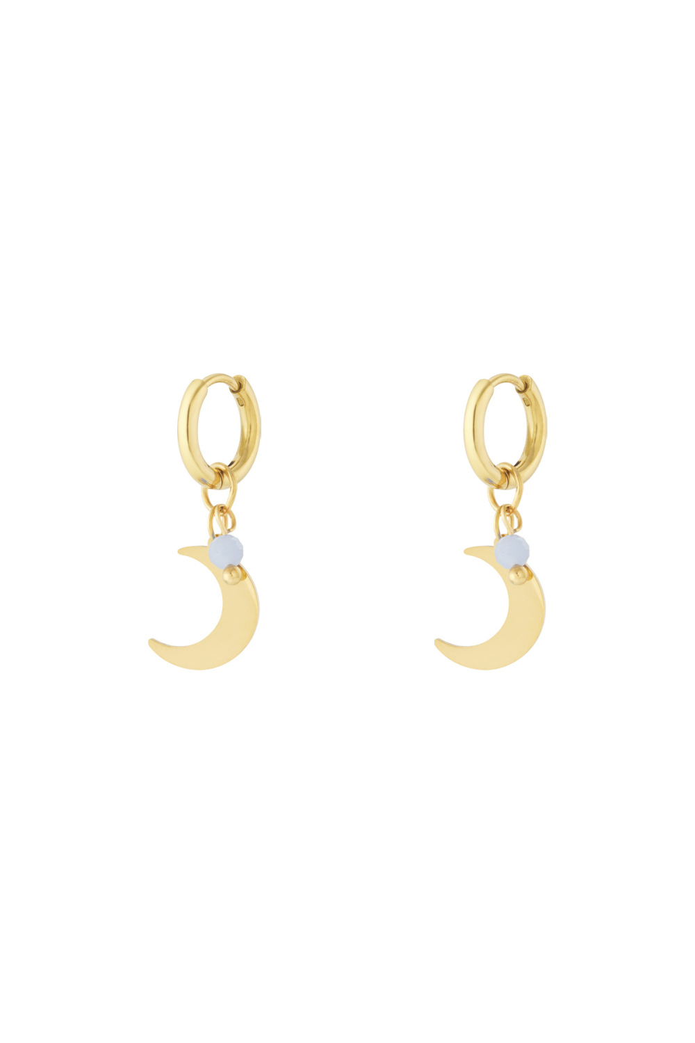 Boucles D'Oreilles Avec Breloque Lune Et Perle Colorée Image3