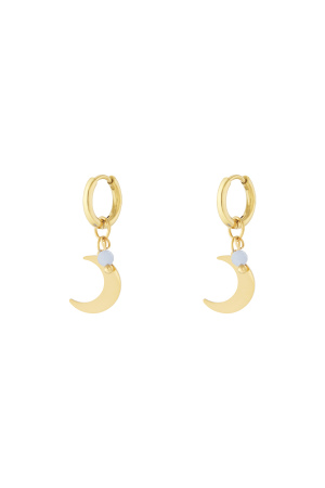 Boucles D'Oreilles Avec Breloque Lune Et Perle Colorée h5 Image3