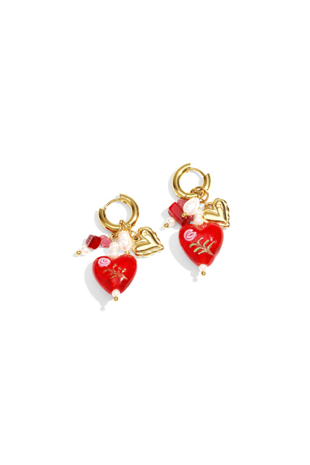 Boucles d'oreilles coeur pastel