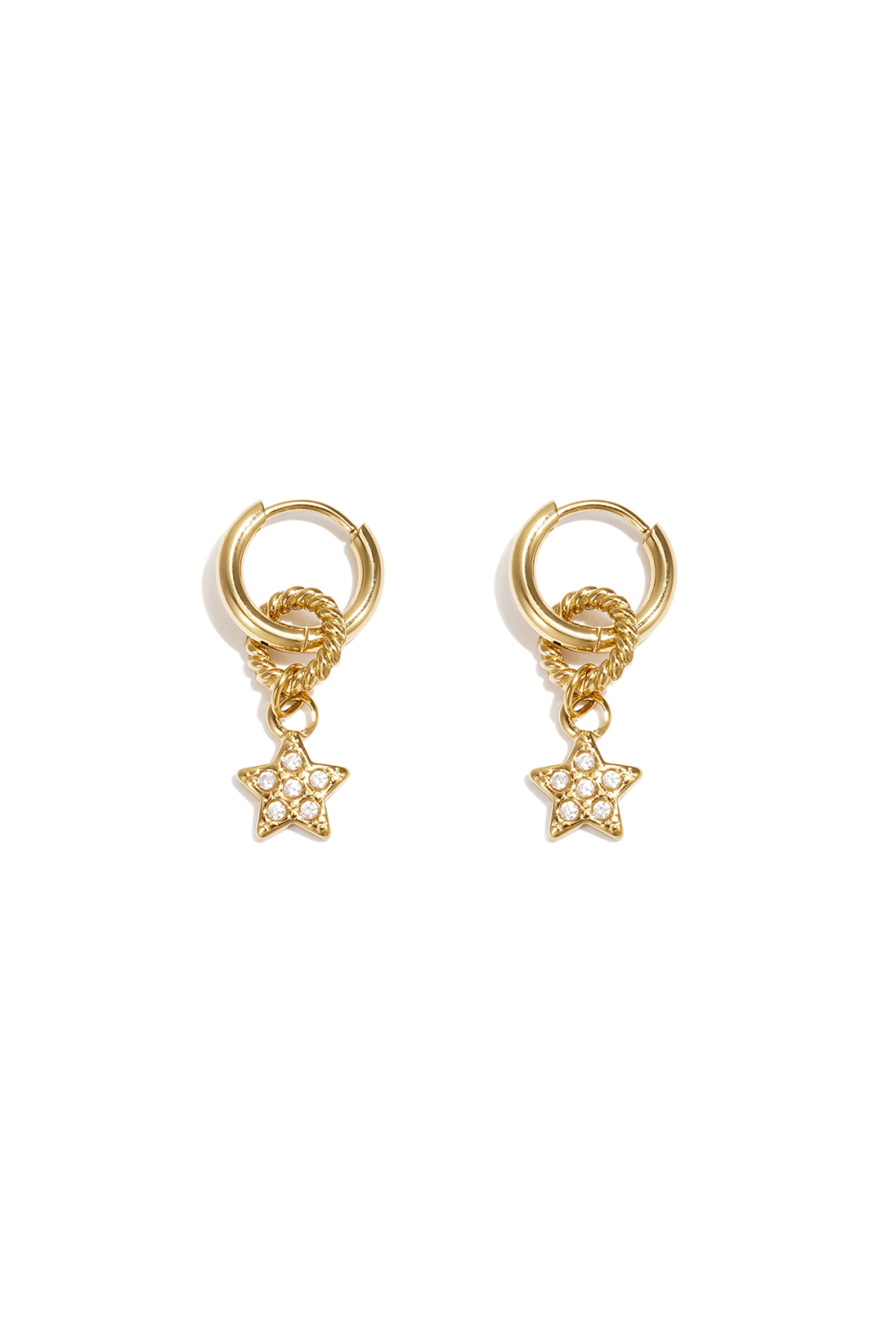 Petite Boucle D'Oreille Avec Étoile Pendante Ornée 