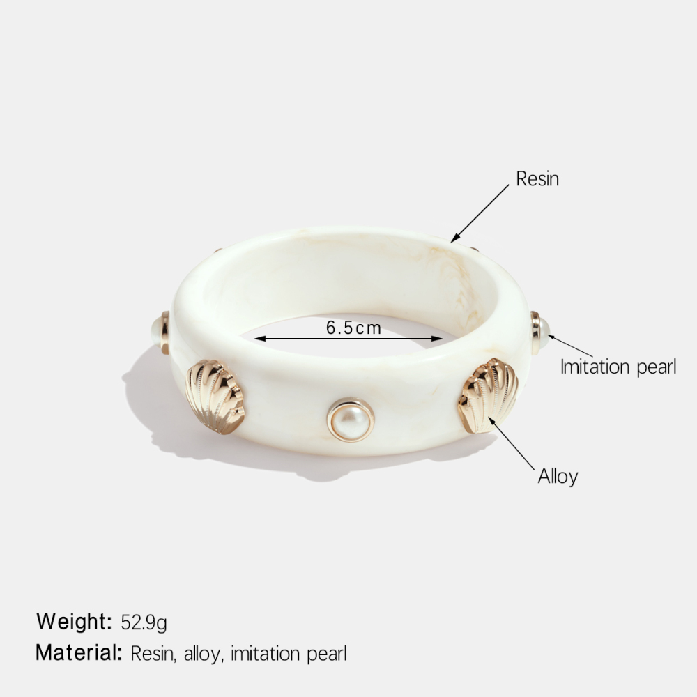 Bracelet Jonc Rétro En Résine En Forme De Coquillage, 1 Pièce Image2