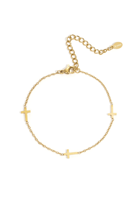 Bracelets à chaîne en acier inoxydable, série Cross Casual Daily Simple, bijoux pour femmes