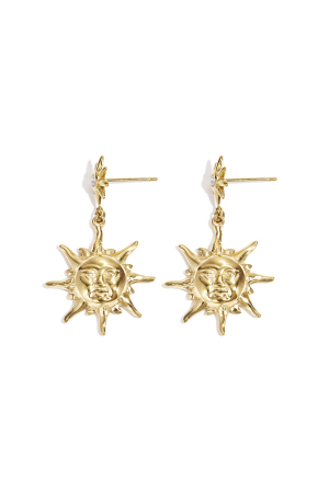 Boucles D'Oreilles À Breloques En Acier Inoxydable, Collection Soleil, Style Décontracté Et Simple Pour Femmes h5 