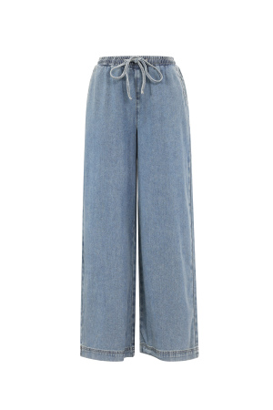 Coton Tissé Pantalon Large Femme Style Sportif Couleur Unie h5 