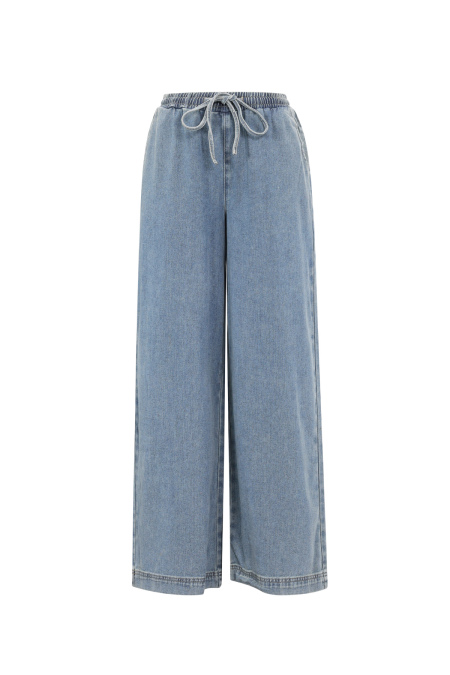 Coton Tissé Pantalon Large Femme Style Sportif Couleur Unie 2