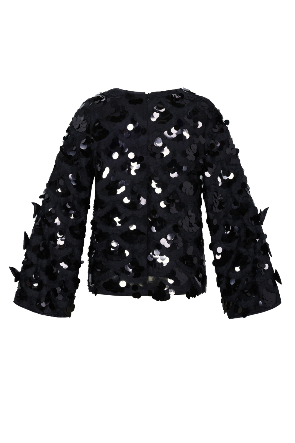 Tissu Polyester Fibre Femmes Hauts À Manches Longues Élégant Paillettes Déclaration h5Image4