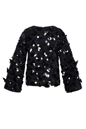 Tissu Polyester Fibre Femmes Hauts À Manches Longues Élégant Paillettes Déclaration h5 Image4