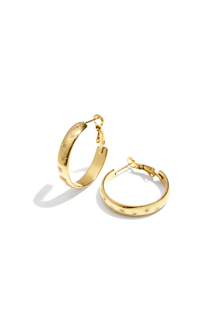 Boucles d'oreilles créoles tendance en forme d'étoile