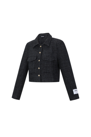 Tissu En Fibre De Polyester Femme Veste Élégante À Carreaux Statement h5 Image2