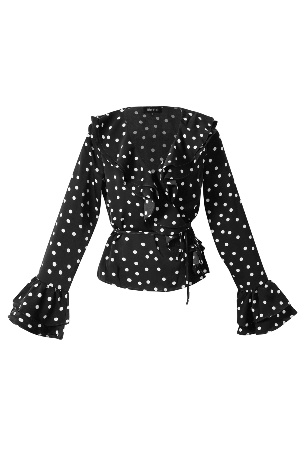 Blouse Femme En Fibre De Polyester Tissée Élégante À Pois 