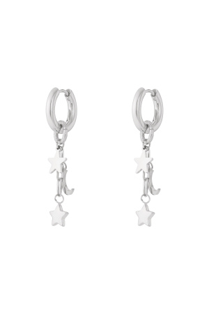 Boucles D'Oreilles Pendantes En Acier Inoxydable, Style Étoile, Décontractées Et Quotidiennes h5 Image3
