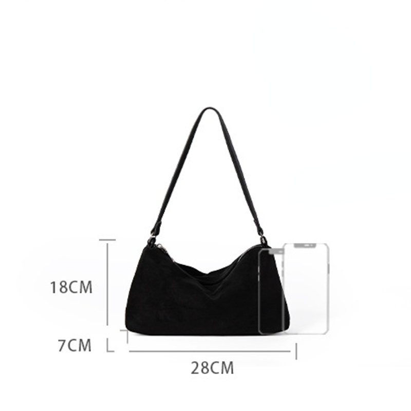Sac À Bandoulière Simple Et Décontracté En Imitation Daim Pour Femme, 1 Pièce h5Image6