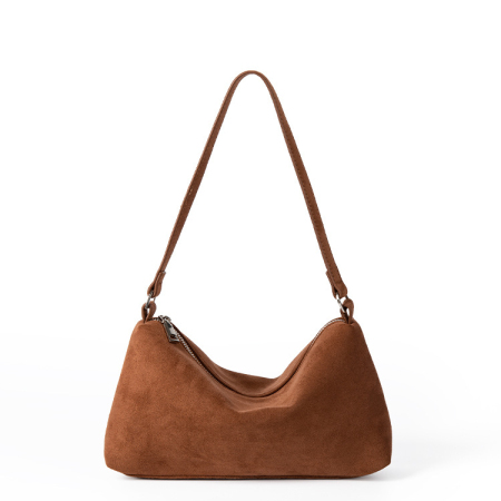 Sac à bandoulière simple et décontracté en imitation daim pour femme, 1 pièce