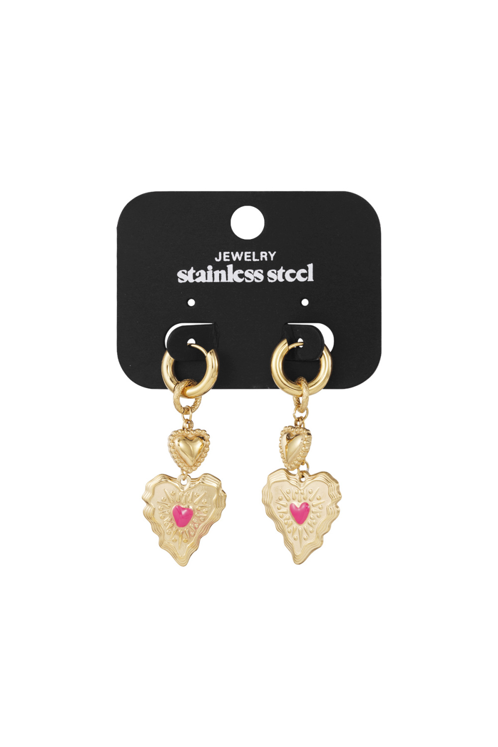 Boucles D'Oreilles Pendantes En Acier Inoxydable, Style Cœur, Décontractées, Simples Et Quotidiennes, Bijoux Pour Femmes Image3