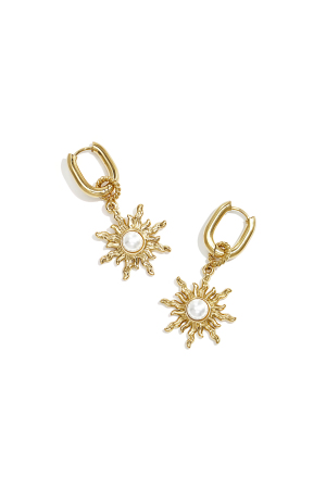 Boucles D'Oreilles Squovales Avec Breloque Soleil Bohème h5