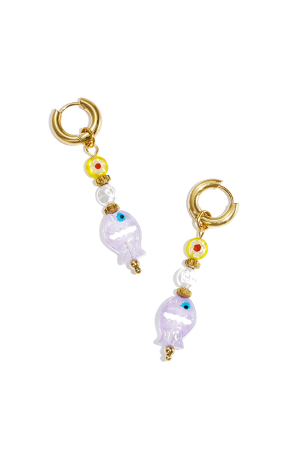 Boucles d'oreilles pendantes en acier inoxydable, motif poisson, collection romantique décontractée pour le quotidien, bijoux pour femmes