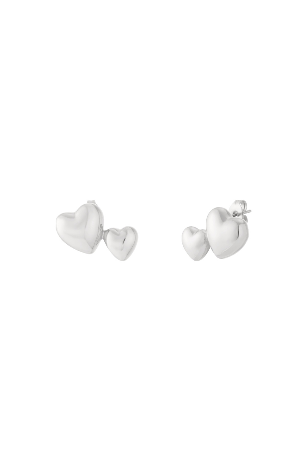 Boucles D'Oreilles À Tige En Acier Inoxydable, Style Cœur, Décontractées, Simples Et Quotidiennes, Bijoux Pour Femmes Image3