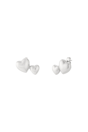 Boucles D'Oreilles À Tige En Acier Inoxydable, Style Cœur, Décontractées, Simples Et Quotidiennes, Bijoux Pour Femmes h5 Image3