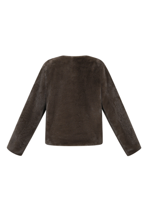 Tissu Polyester Fibre Manteau Femme Élégant Couleur Unie Automne/Hiver h5 Image3