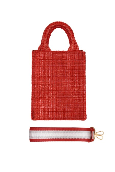 Sac à main avec motif & anse de sac - rouge Polyester