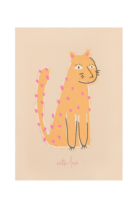 Carte de voeux tigre beige
