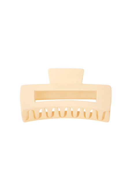 Barrette Rectangle - Crème Plastique