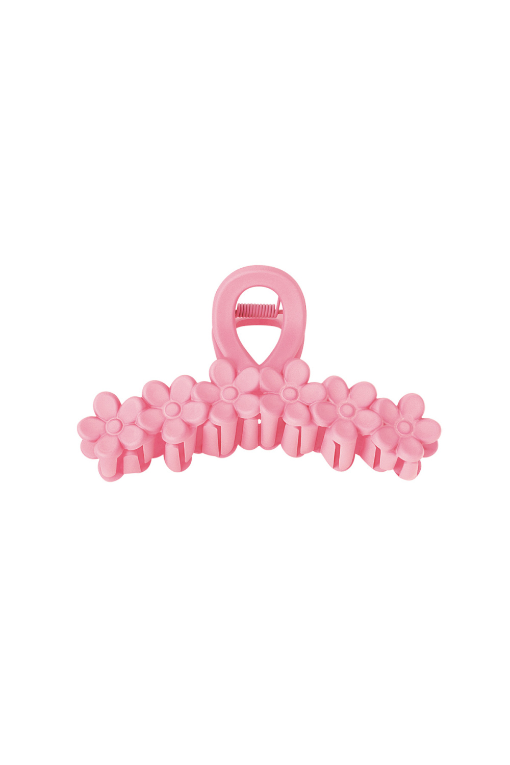 Barrette Fleurs En Rang - Crème Plastique 