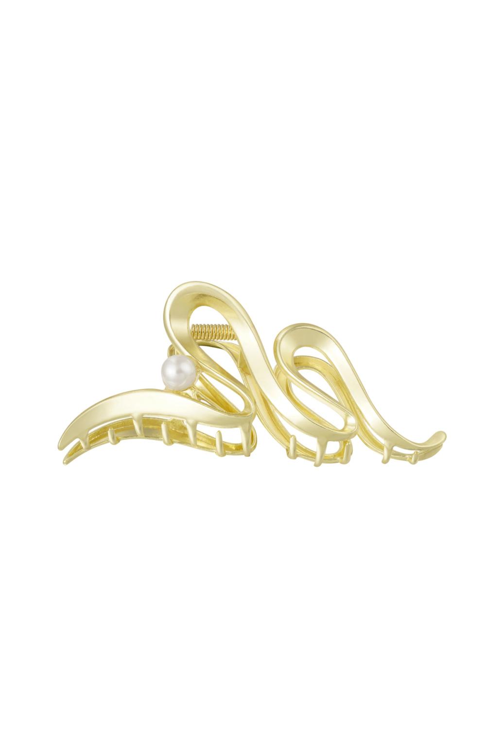 Barrette Curl Avec Perle - Métal Doré 