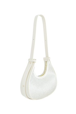 Sac Croissant Blanc Paillettes - Pu h5 Image5