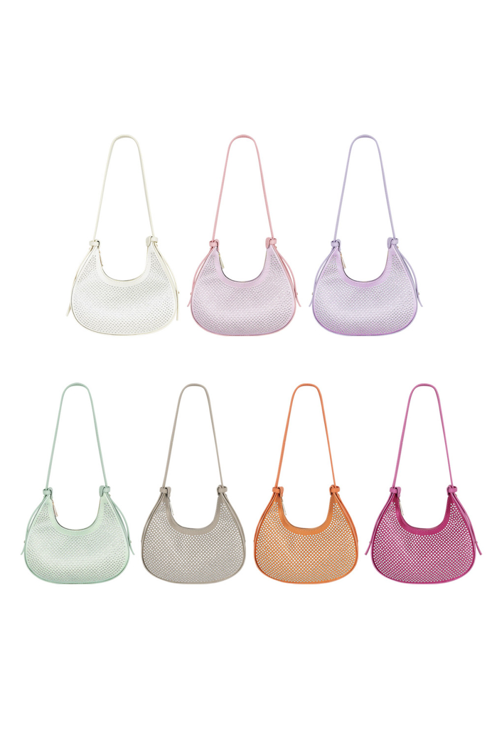 Sac Croissant Blanc Paillettes - Pu Image7
