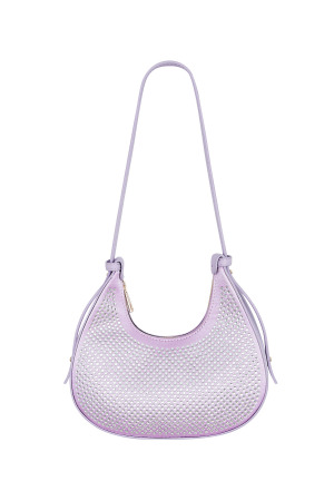 Sac Croissant Blanc Paillettes - Pu h5 
