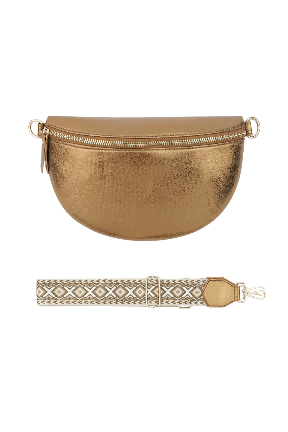 Sac Bandoulière En Bronze Brillant - Cuivré 