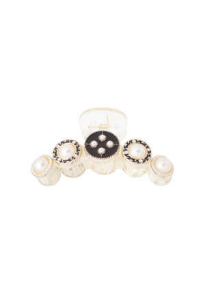 Barrette À Cheveux Perles Gracieuses - Doré h5 